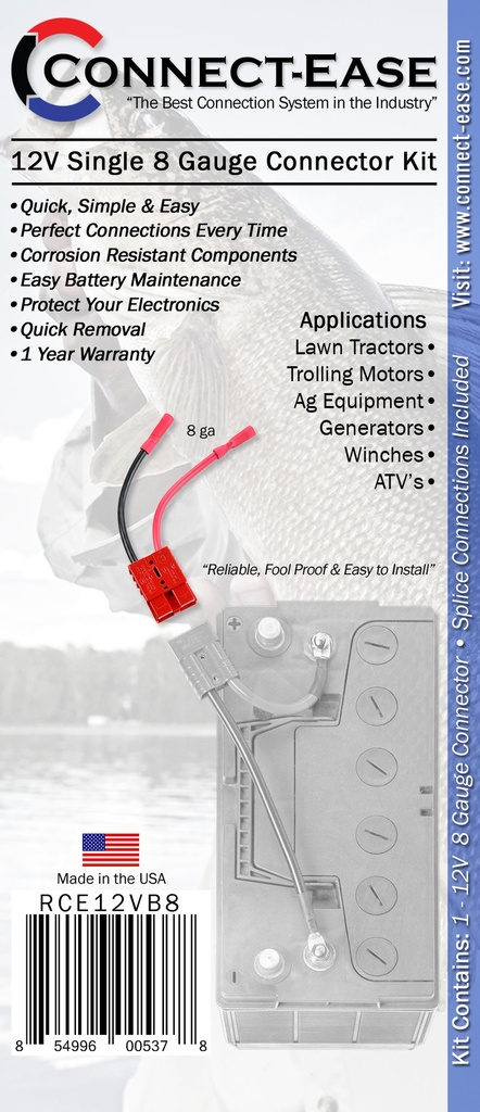12V Single 8-Gauge Trolling Motor Quick Connect Connector (3)
