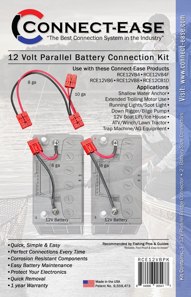 12V Parallel Battery Connection Kit — Dual Battery Power for (3)