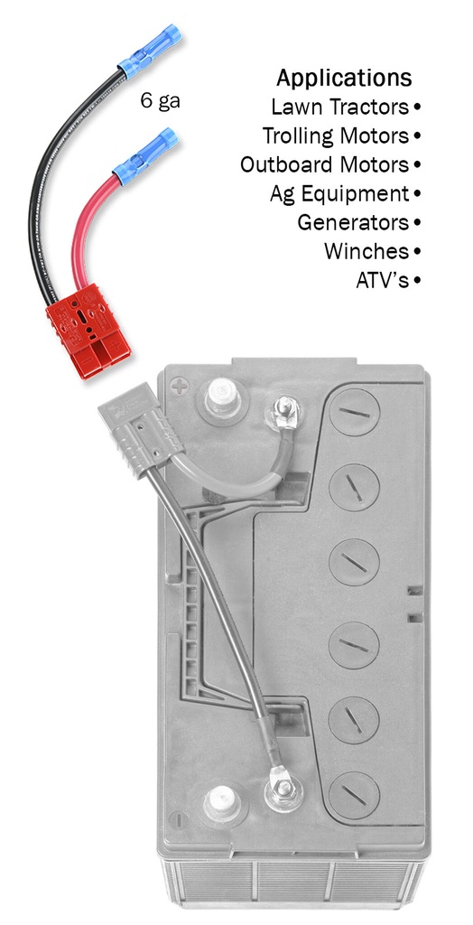 12V Single 6-Gauge Heavy Duty Connection — Outboards & Multi (2)